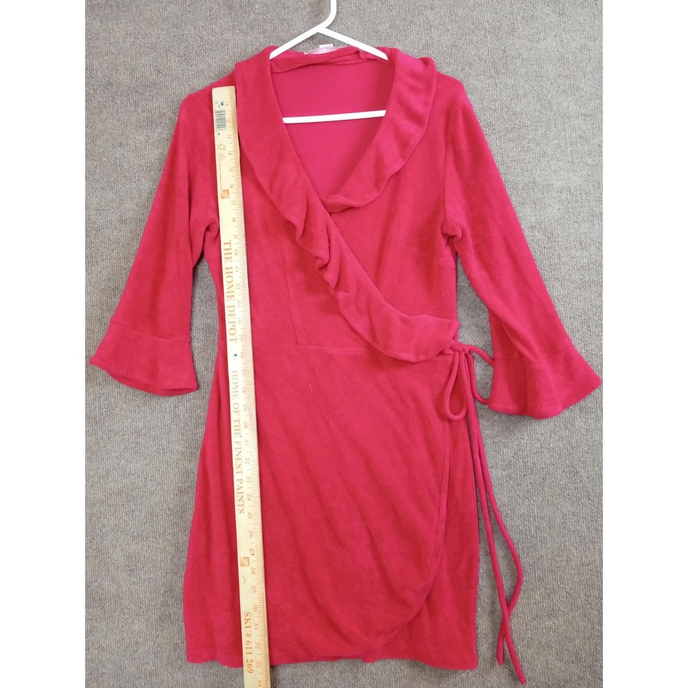 Victoria's Secret Angels Red Terry Cloth Ruffle Wrap Robe Bell Sleeve S/M - Picture 7 of 7